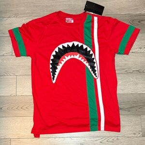 NEW! Bleeker & Mercer Shark Mouth Taping Tee XL Red
